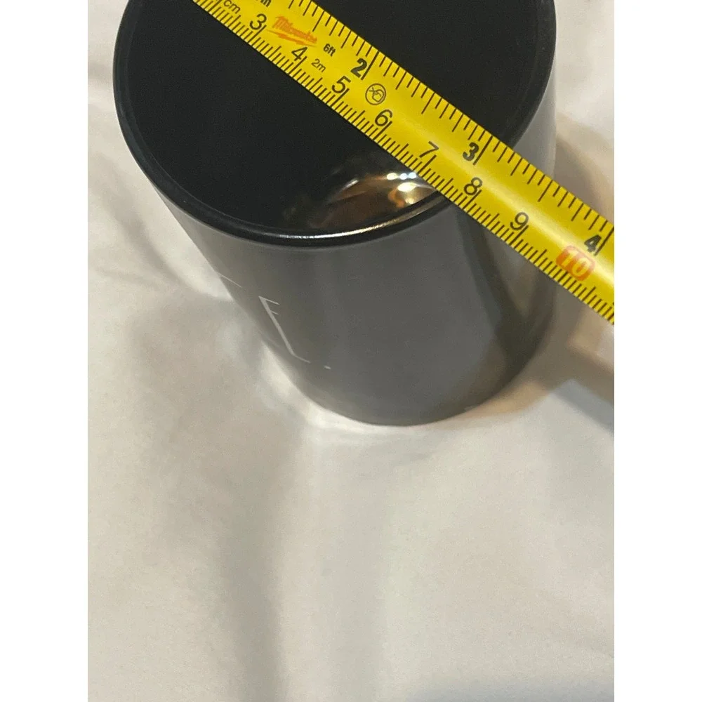 Rae Dunn FACE Black Ceramic Makeup Brush Holder Vanity Cup Organizer NWT